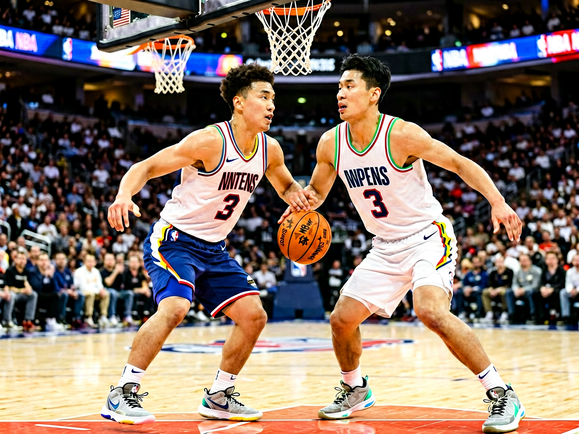 NBA常规赛球员激烈对抗场景